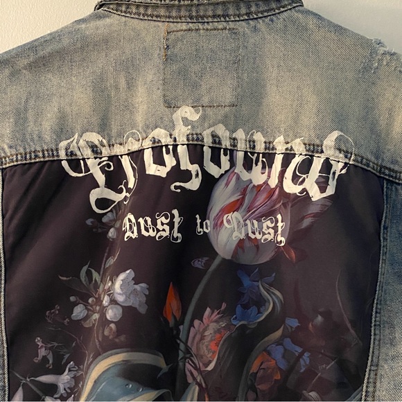 Profound Aesthetic - Still Life (Printed Floral Patch) Denim Jacket - Picture 3 of 12